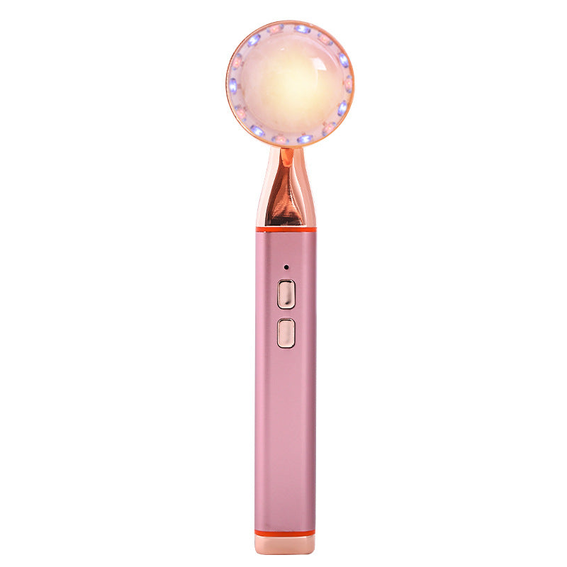 Electric Rose Quartz Vibrating Heating Led Beauty Massager -电动粉晶震动加热按摩美容棒