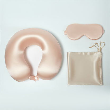 Mulberry Silk Gift Set | Silk Eye Mask & U Neck Pillow for Travel & Rest
