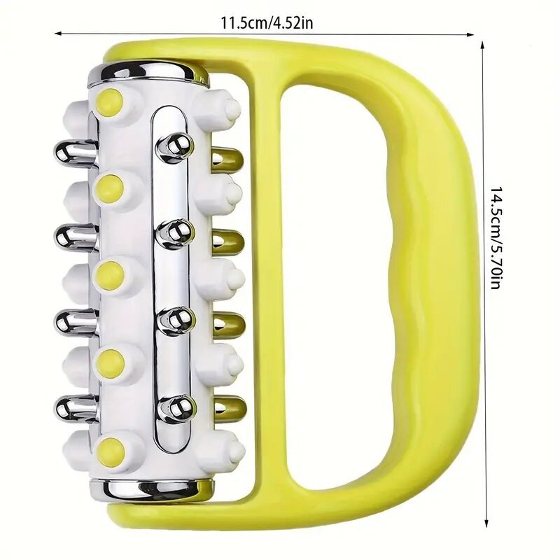 Handheld Massage Fascia Relaxation Roller with Massage Points(Yellow) -手持筋膜放松按摩滚轮(黄色)