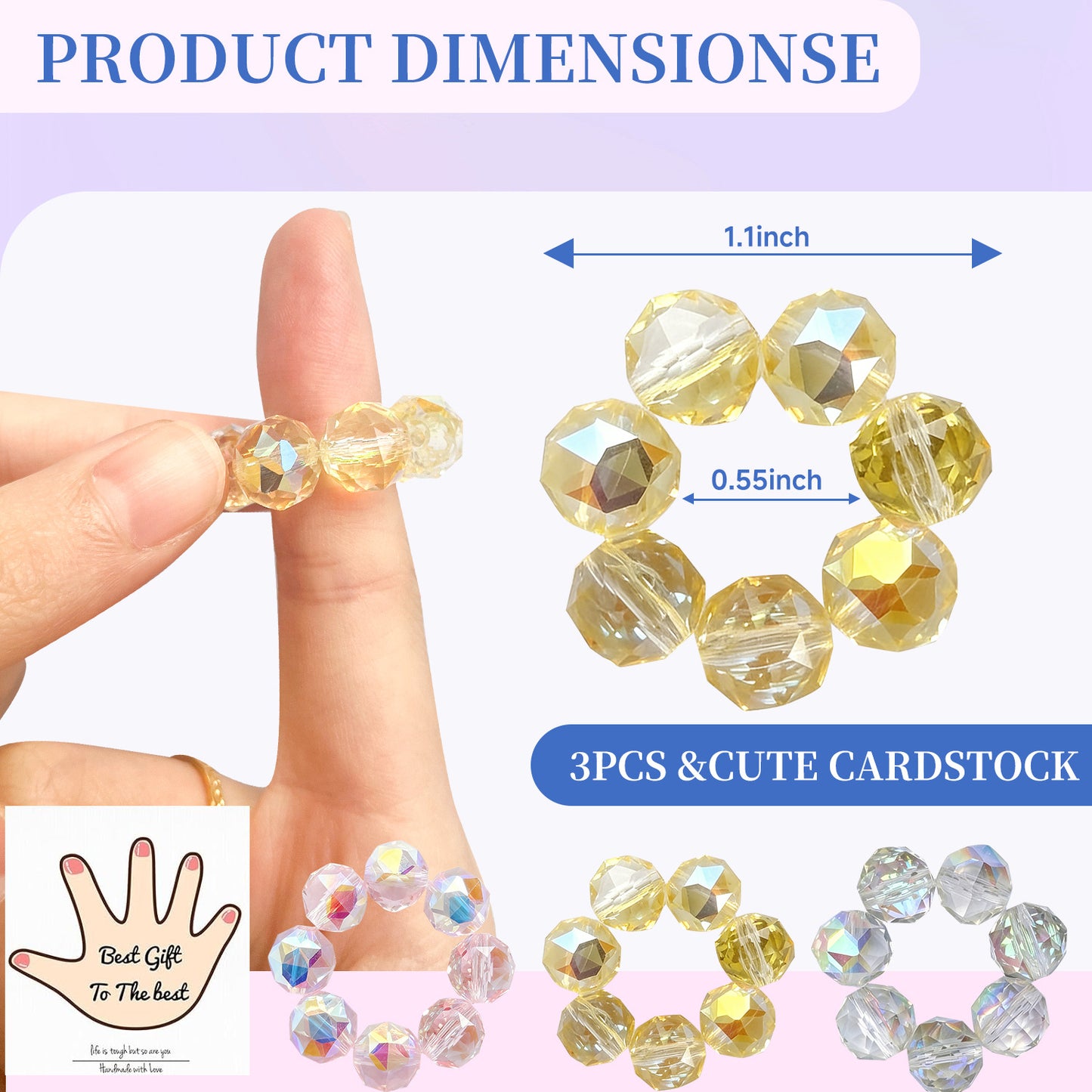 Crystal Stress Relief Finger Ring -水晶解压戒指