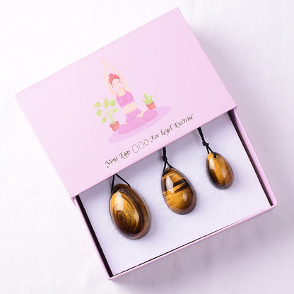 Grade A Natural Tiger Eyes Stone Kegel Eggs -天然A级虎眼石凯格尔锻炼球
