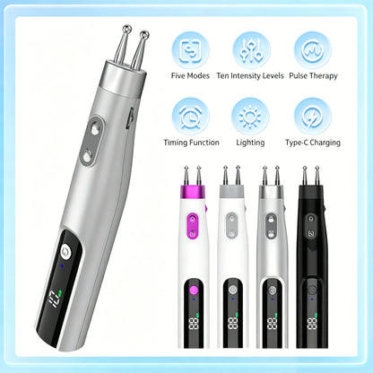 Dual-Head Auto-Sensing Electric Pulse Acupuncture Pen  -双头自动寻穴电子经络针灸笔