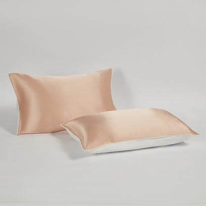 2-Pack Mulberry Silk Pillowcases, Solid Color Soft Silk Pillow Covers for Bedroom