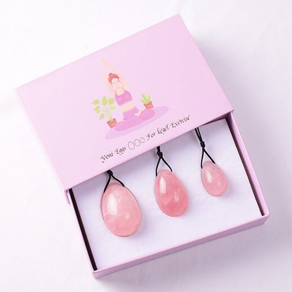 Grade A Natural Rose Quartz Kegel Eggs -天然A级粉晶凯格尔训练球