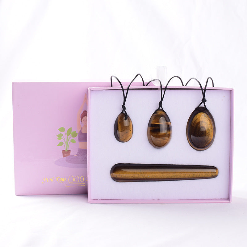 Grade A Natural Tiger Eyes Stone Kegel Eggs -天然A级虎眼石凯格尔锻炼球