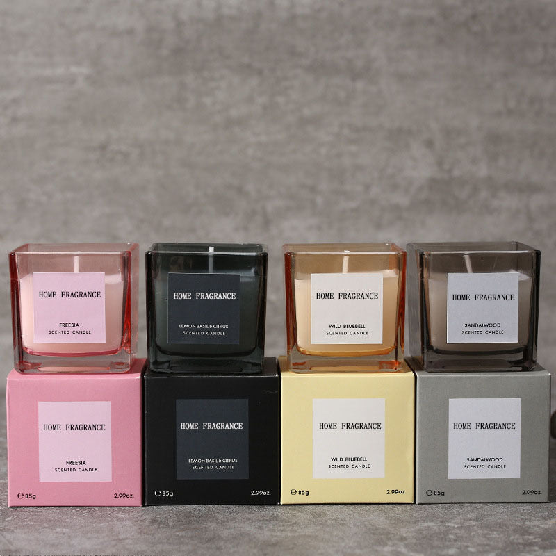 Four-color Square Scented Candle Gift Set, Soy Wax Pour Candle