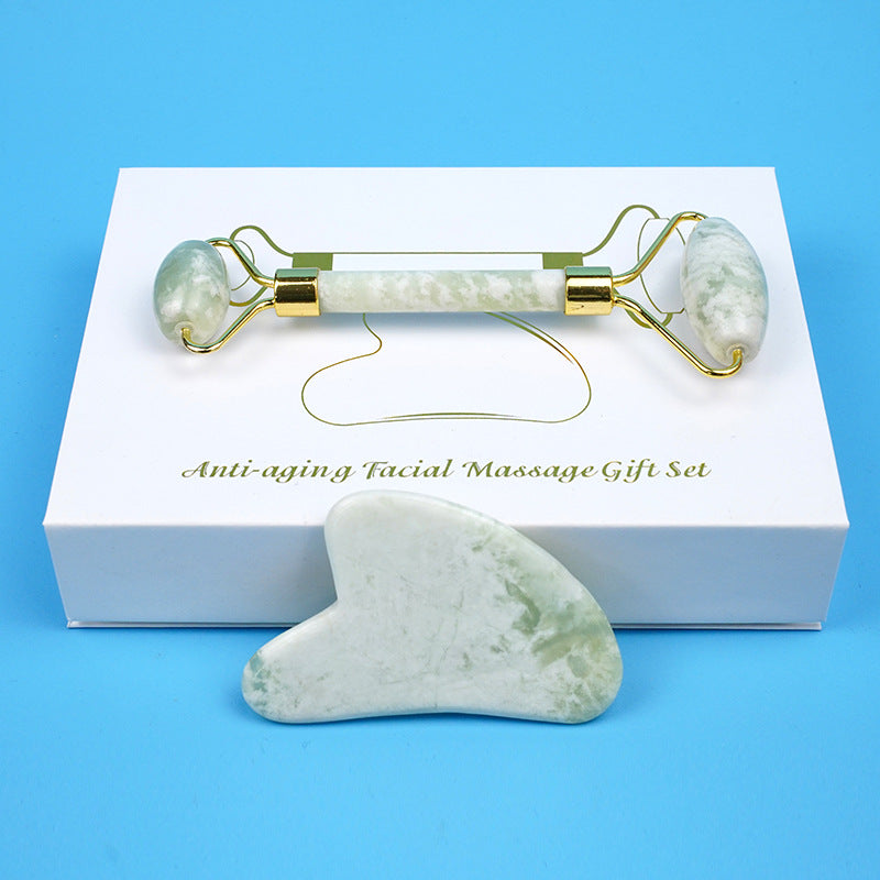 Natural Jade Rollers for Face and Eyes - Customize Logo -可定制玉石滚轮刮痧礼盒套装