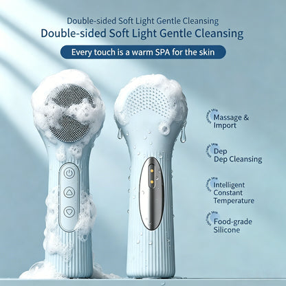Waterproof Electric Silicone Heating Facial Cleanser -防水电动恒温加热硅胶脸部清洁刷