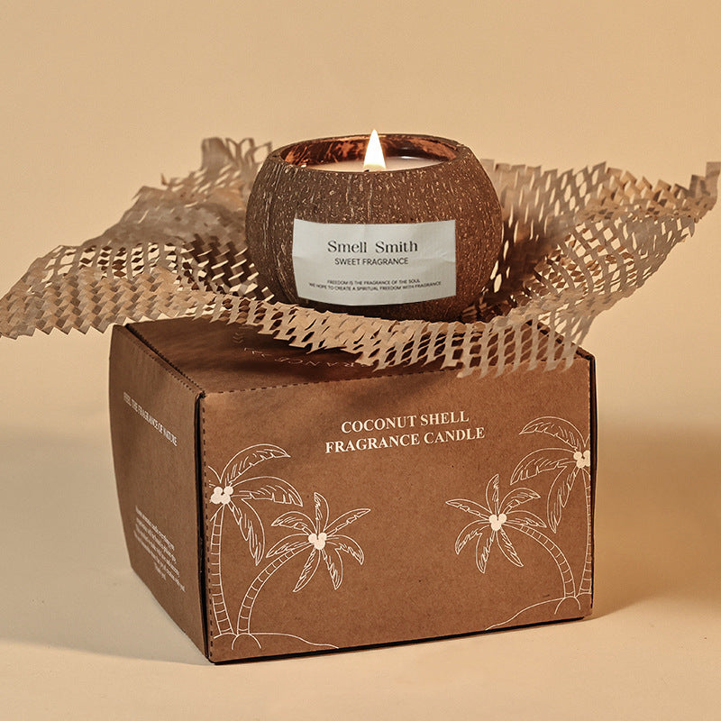 Coconut Shell Scented Candle Gift Set, Home Fragrance for Bedroom