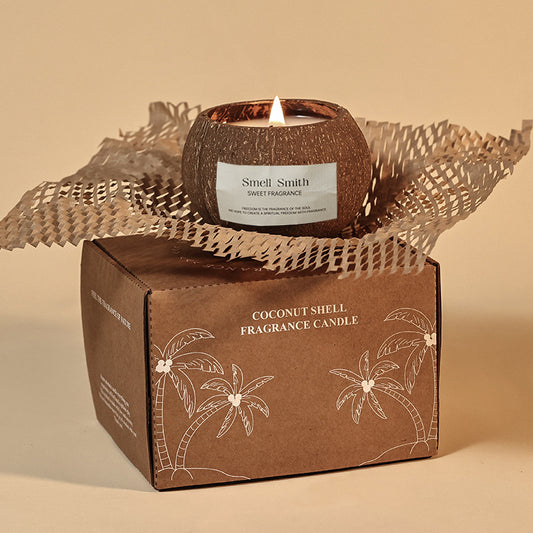 Coconut Shell Scented Candle Gift Set, Home Fragrance for Bedroom