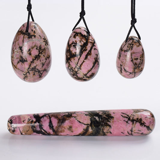Grade A Natural Pink Rhodonite Kegel Eggs -天然A级蔷薇石凯格尔锻炼球