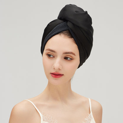 19 Momme Mulberry Silk Hair Turban, Thick Soft Anti-Frizz Hair Drying Cap