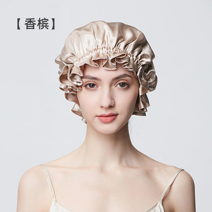 19 Momme Mulberry Silk Hair Bonnet, Soft Anti-Frizz Sleep Cap for Women