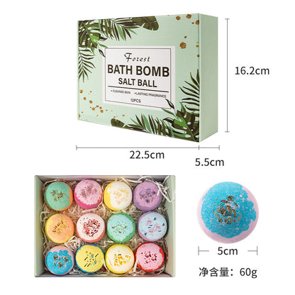 60g Bath Bombs Gift Set, 12 Pieces Natural Bubble Bath Fizzers for Spa Relaxation