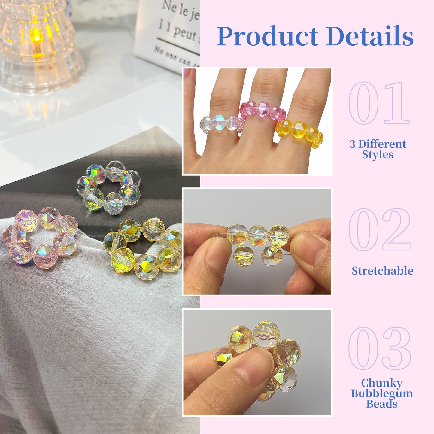Crystal Stress Relief Finger Ring -水晶解压戒指