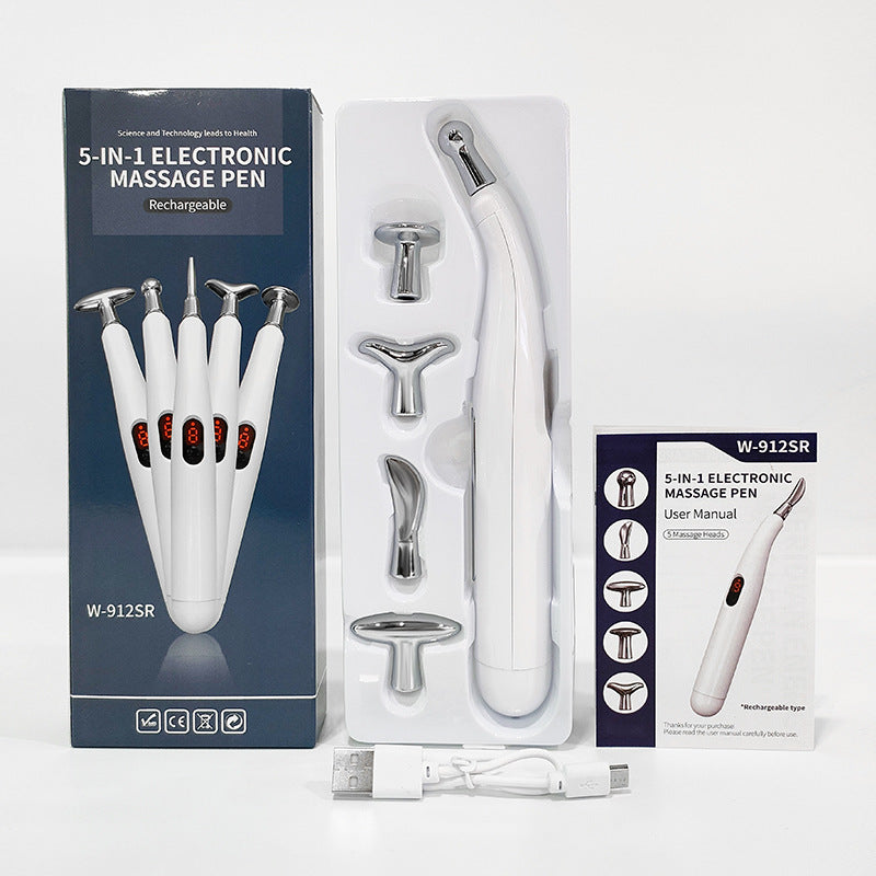 5-1 Auto-Sensing Electric Pulse Acupuncture Pen  -5个可换头自动寻穴电子针灸按摩笔
