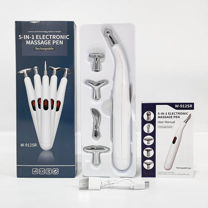 5-1 Auto-Sensing Electric Pulse Acupuncture Pen  -5个可换头自动寻穴电子针灸按摩笔