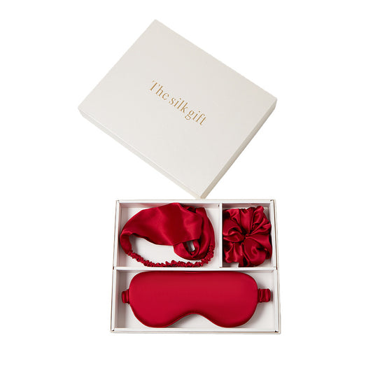 Mulberry Silk Gift Set | Eye Mask, Scrunchie & Headband for Wedding & Daily Use