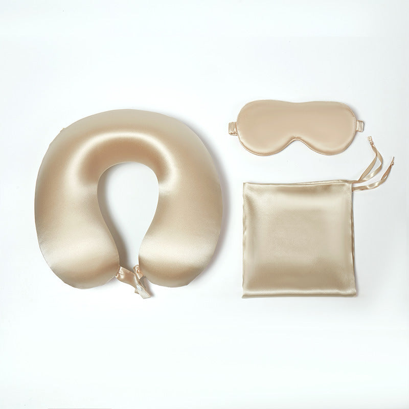Mulberry Silk Gift Set | Silk Eye Mask & U Neck Pillow for Travel & Rest