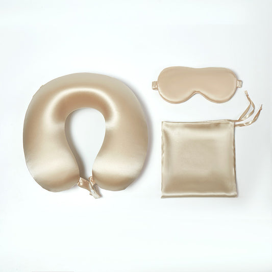 Mulberry Silk Gift Set | Silk Eye Mask & U Neck Pillow for Travel & Rest