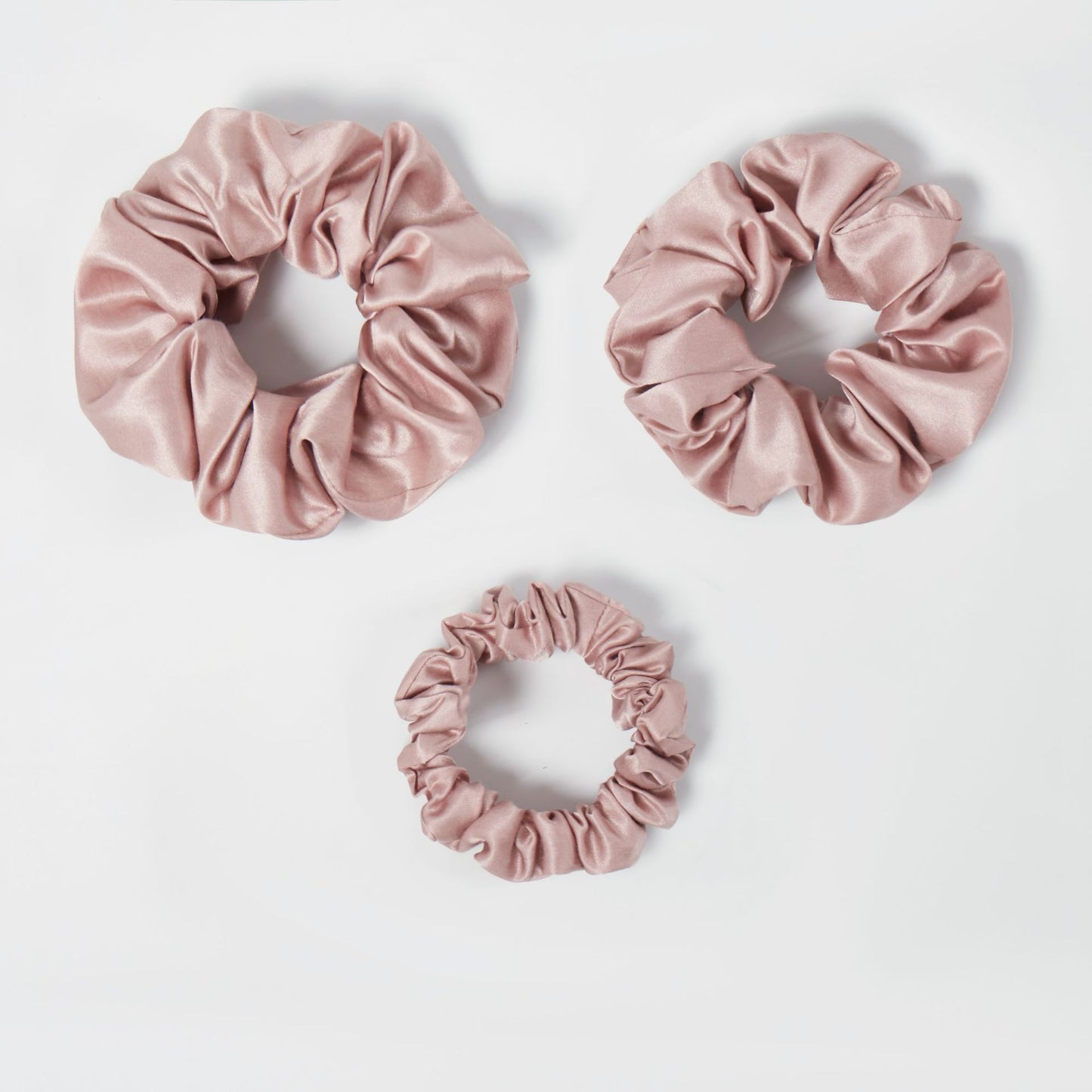 Mulberry Silk Scrunchie 3-Piece Set, 19 Momme Soft Hair Bands in Multiple Sizes