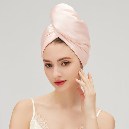 19 Momme Mulberry Silk Hair Turban, Thick Soft Anti-Frizz Hair Drying Cap