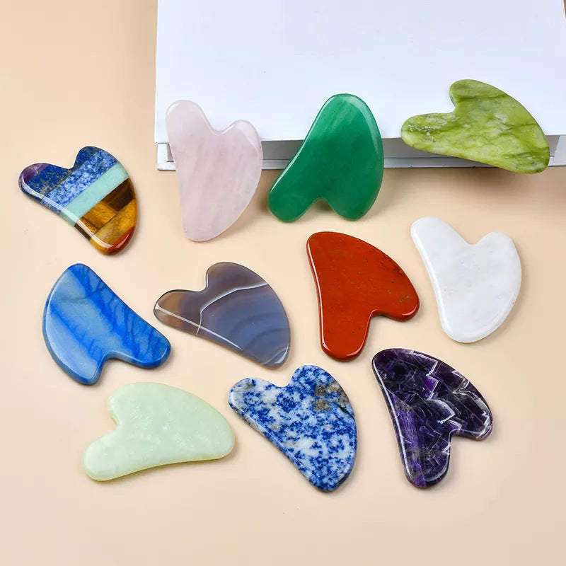 Natural Facial Gua Sha Tool  - Customized Logo -可定制水晶脸部刮痧
