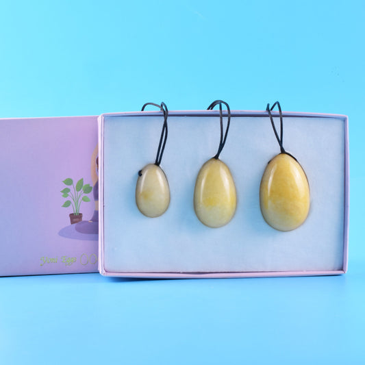 Grade A Natural Yellow Jade Kegel Eggs -天然A级黄玉凯格尔锻炼球