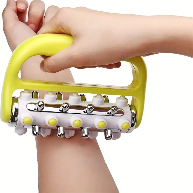 Handheld Massage Fascia Relaxation Roller with Massage Points(Yellow) -手持筋膜放松按摩滚轮(黄色)