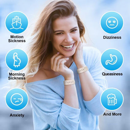 Silicone Anti-Motion Sickness Wristbands for Car Sickness, Seasickness & Morning Sickness, 100% Natural Relief