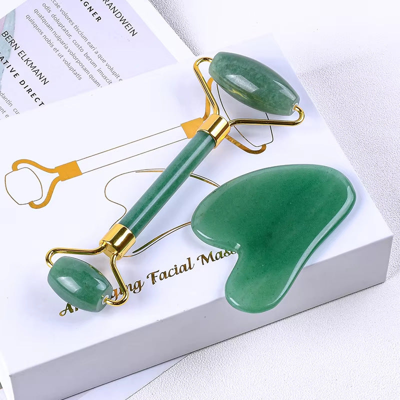 Natural Jade Rollers for Face and Eyes - Customize Logo -可定制玉石滚轮刮痧礼盒套装