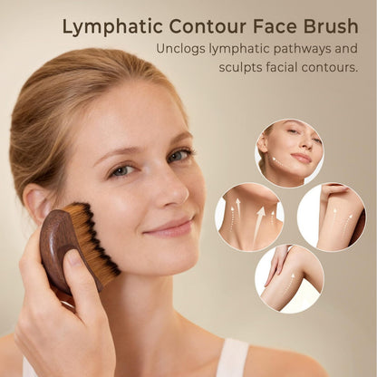 Walnut Wood Lymphatic Contour Face Brush -胡桃木淋巴面部塑性刷