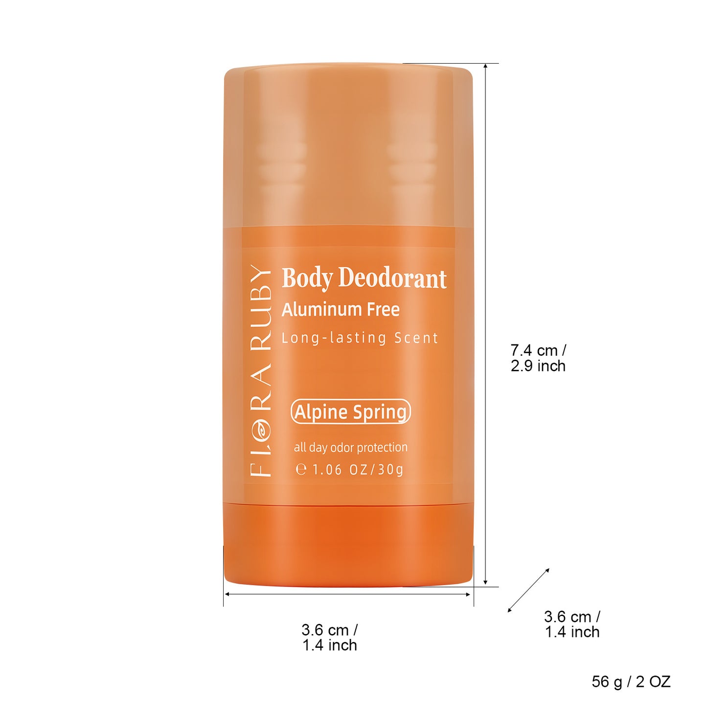 Portable Solid Deodorant Stick, Aluminum-Free, Long Lasting & No Residue