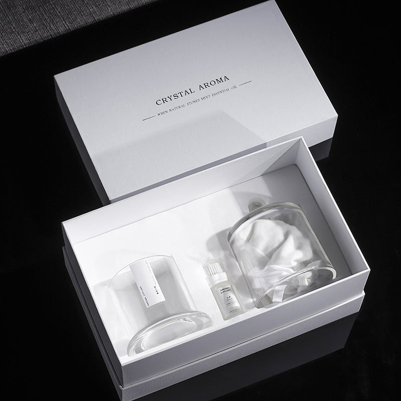 Reedless Aroma Diffuser Crystal Stones Gift Set, Long-lasting Home & Bathroom Fragrance Ornament