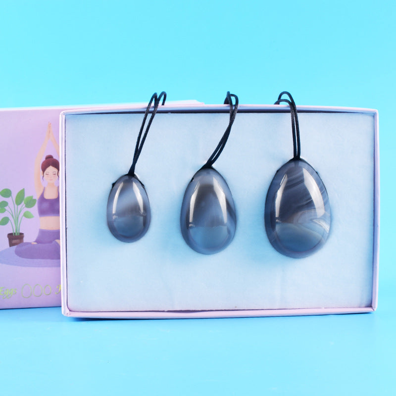 Grade A Natural Grey Agate Kegel Eggs -天然A级灰玛瑙凯格尔锻炼球