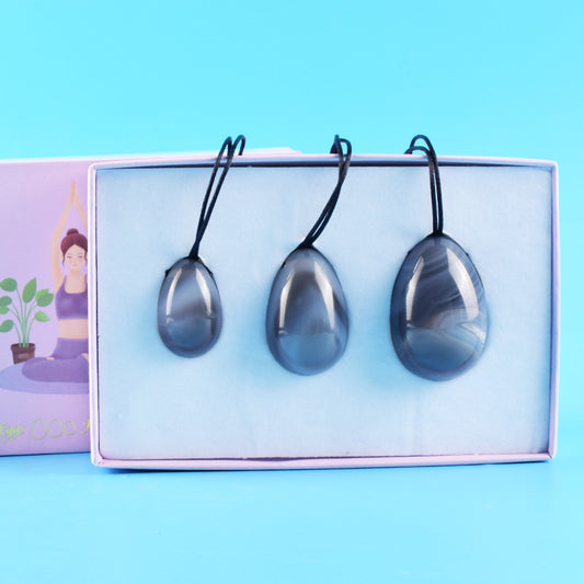 Grade A Natural Grey Agate Kegel Eggs -天然A级灰玛瑙凯格尔锻炼球