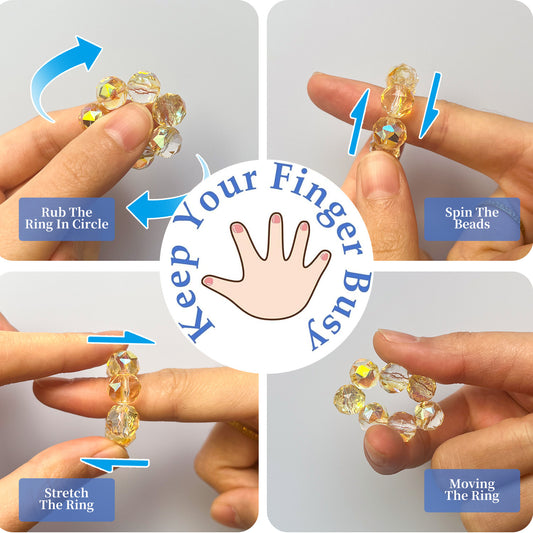 Crystal Stress Relief Finger Ring -水晶解压戒指