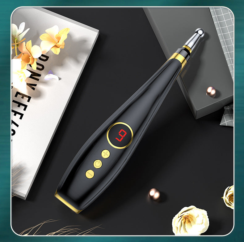 6-1 Auto-Sensing Electric Pulse Acupuncture Massage Pen  -6个可换头自动寻穴电子针灸按摩笔