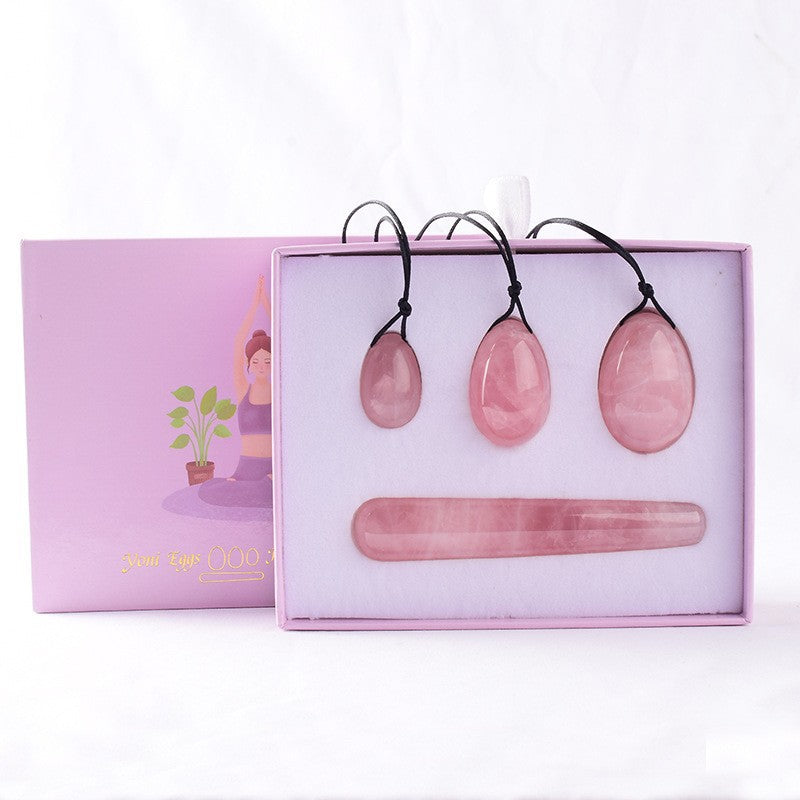 Grade A Natural Rose Quartz Kegel Eggs -天然A级粉晶凯格尔训练球
