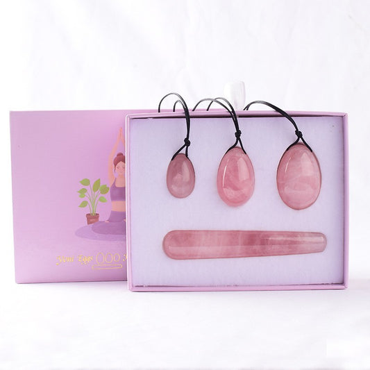 Grade A Natural Rose Quartz Kegel Eggs -天然A级粉晶凯格尔训练球
