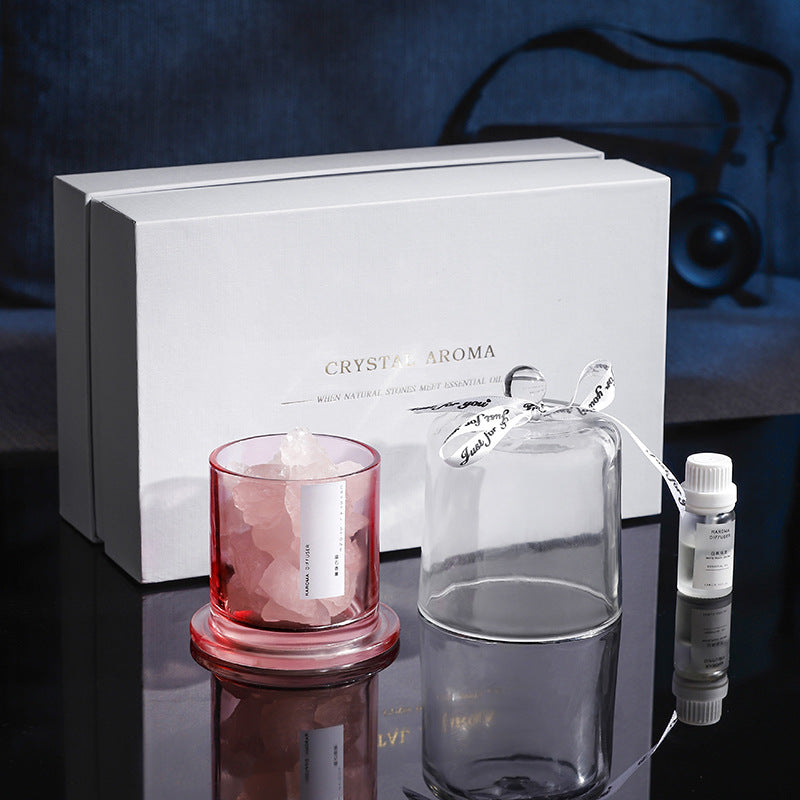 Reedless Aroma Diffuser Crystal Stones Gift Set, Long-lasting Home & Bathroom Fragrance Ornament
