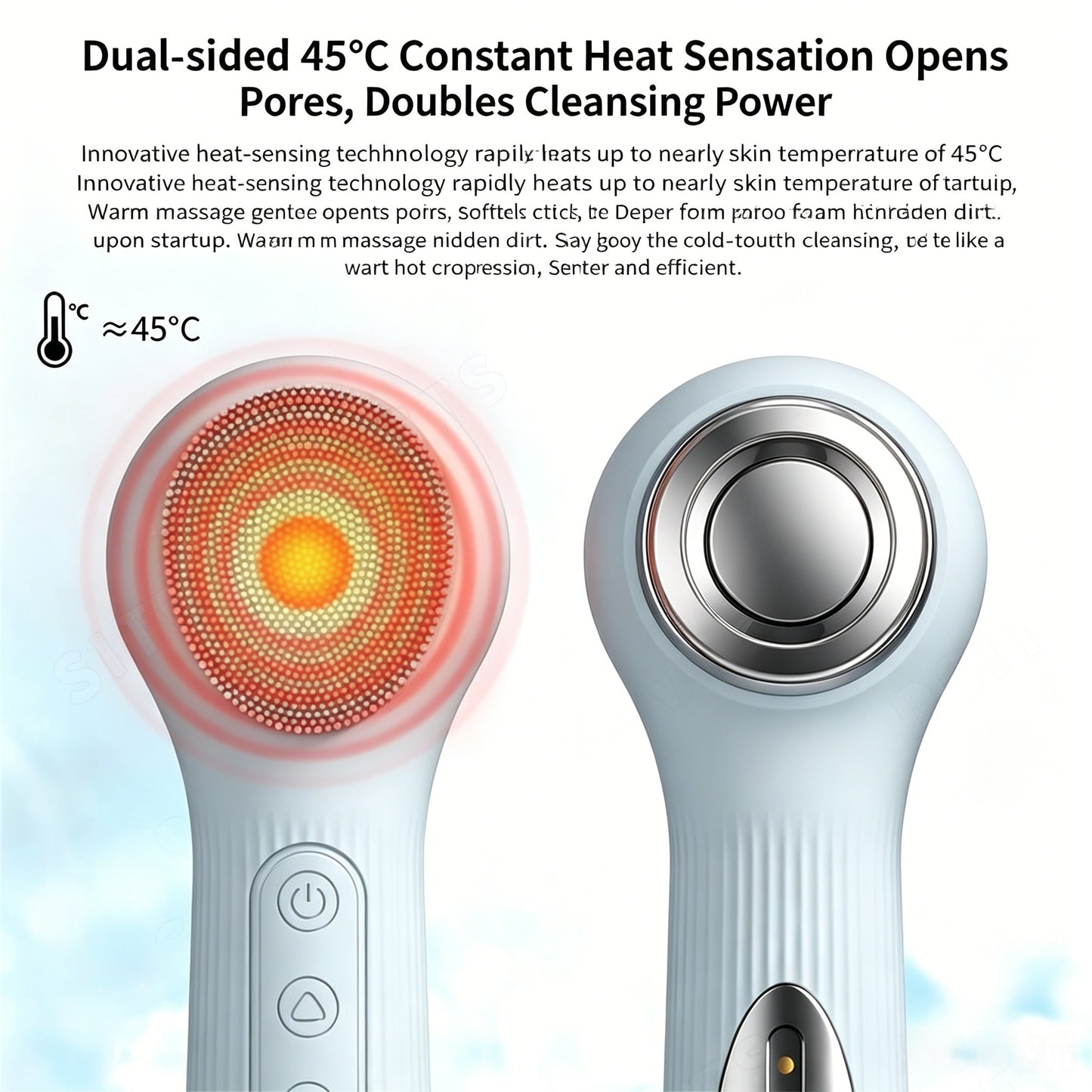 Waterproof Electric Silicone Heating Facial Cleanser -防水电动恒温加热硅胶脸部清洁刷