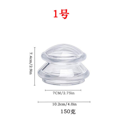 Home Use Transparent Silicone Massage Cupping Set - 4 Cups/Set