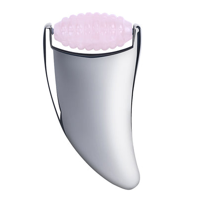 2-in-1  Spiky Jade Roller Steel Gua Sha Dual-purpose Facial Massage Beauty Tool