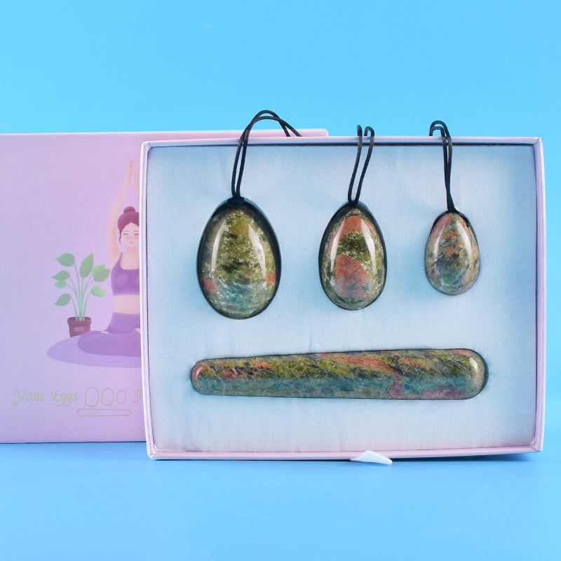 Grade A Natural Unakite Kegel Eggs -天然A级花绿石凯格尔锻炼球