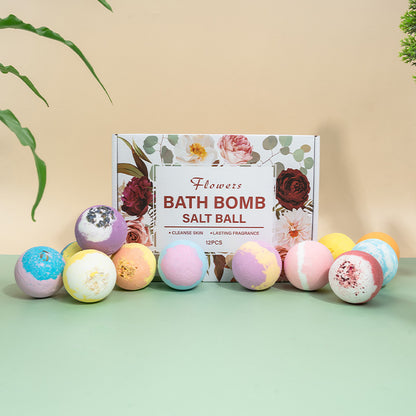 60g Bath Bombs Gift Set, 12 Pieces Natural Bubble Bath Fizzers for Spa Relaxation