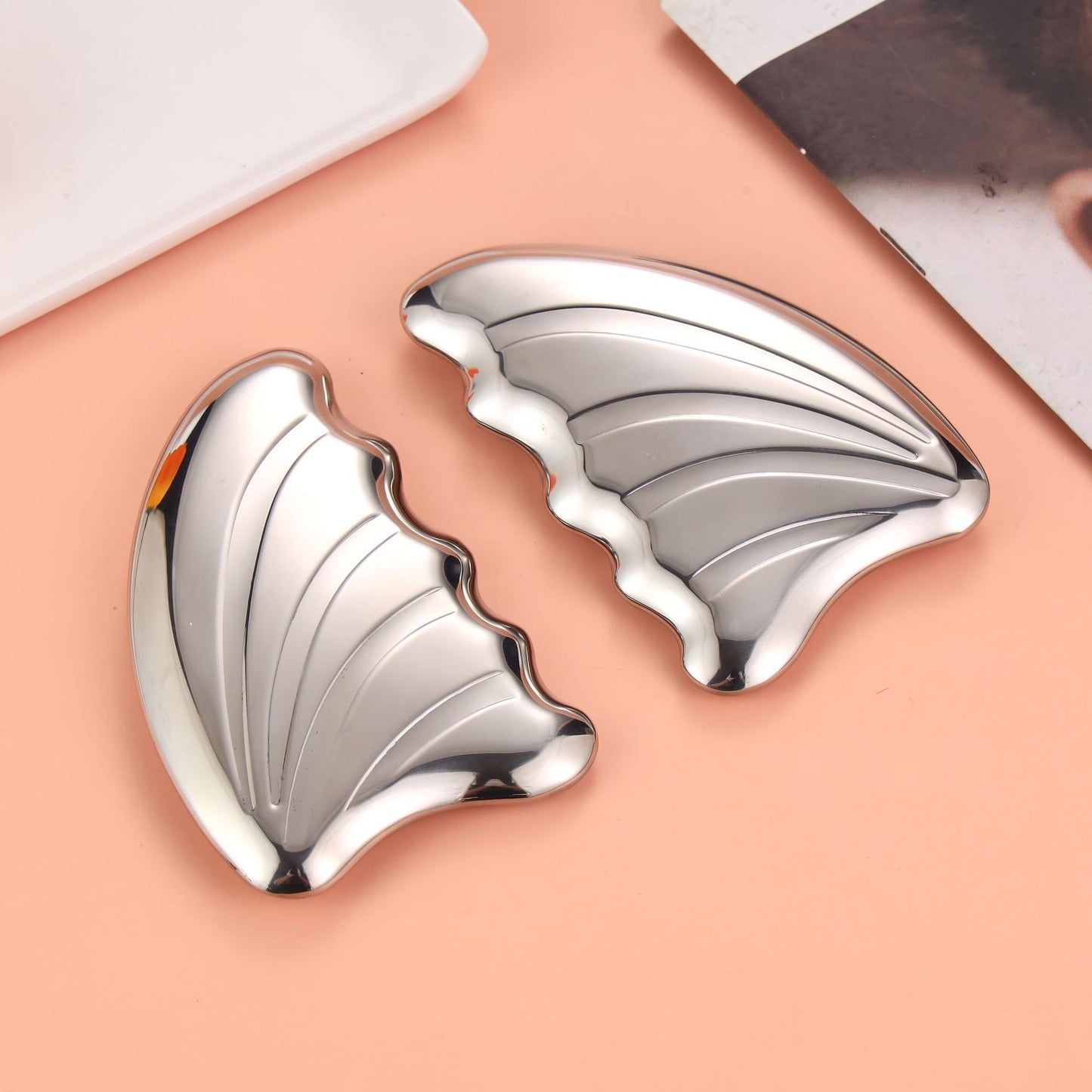 Angel Wing Ice Facial Gua Sha Board with Inner Coolant -天使之翼冷敷美容按摩刮痧板内置冷却液