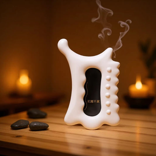 White Ceramic Gua Sha Body Tool -纯白陶瓷身体刮痧