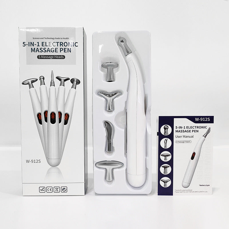 5-1 Auto-Sensing Electric Pulse Acupuncture Pen  -5个可换头自动寻穴电子针灸按摩笔