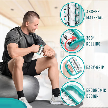 Handheld Massage Fascia Relaxation Roller with Massage Points(Blue) -手持筋膜放松按摩滚轮(蓝色)